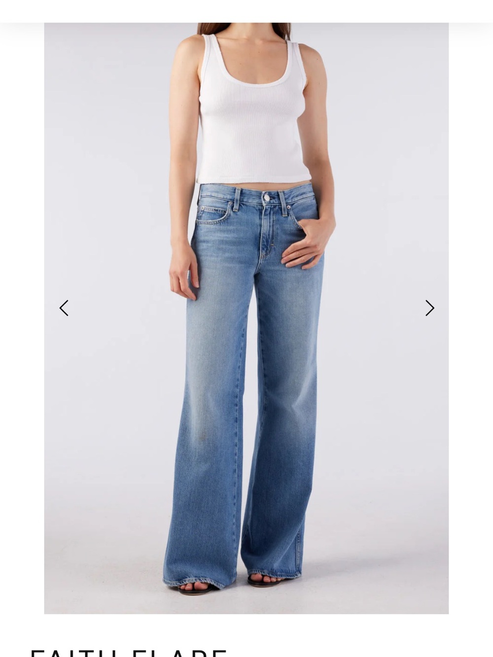 AMO Wide Leg High-Rise Jeans in Light Blue Wash